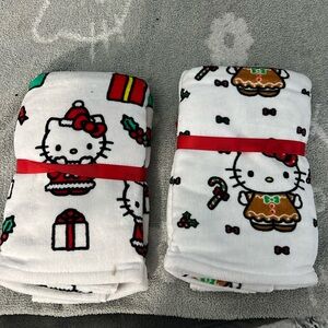 CHRISTMAS Hello kitty 2 pack hand towels 16in x 28in